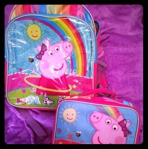 peppa pig backpack with lunchbox
